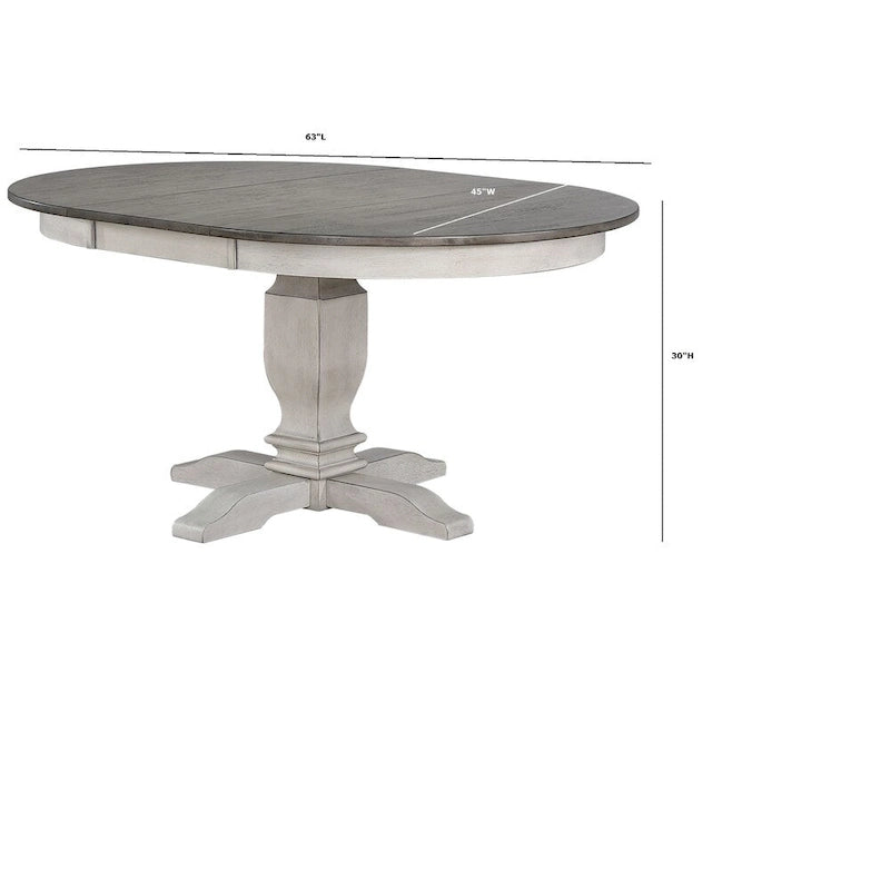 The Gray Barn Avalon 7-piece Dining Set in Stormy White and Ash with Ladderback Chairs