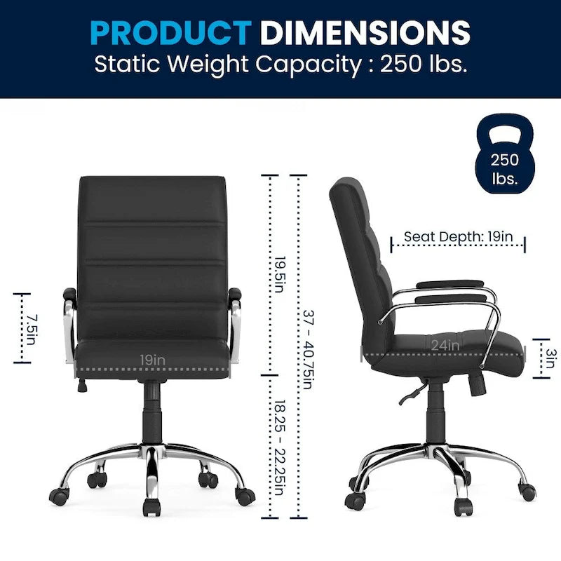 Mid-back LeatherSoft Executive Swivel Office Chair