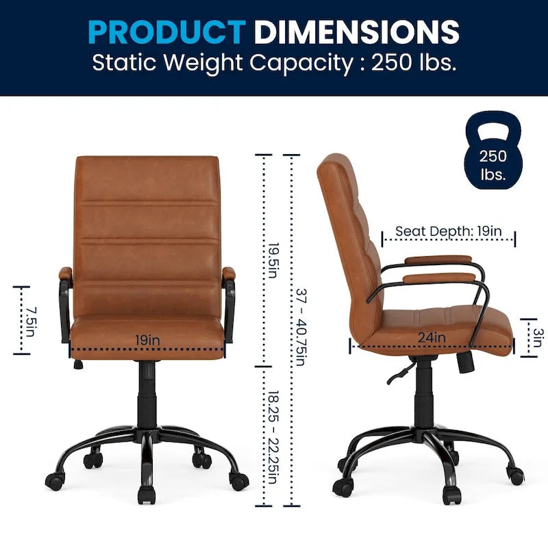 Mid-back LeatherSoft Executive Swivel Office Chair