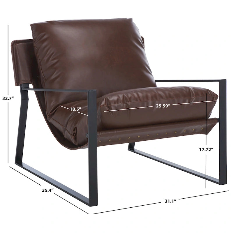 SAFAVIEH Elinor Pillow Top Accent Chair (Fully Assembled) - 31 In. W x 35 D In. x 33 In. H - 31Wx35Dx33H