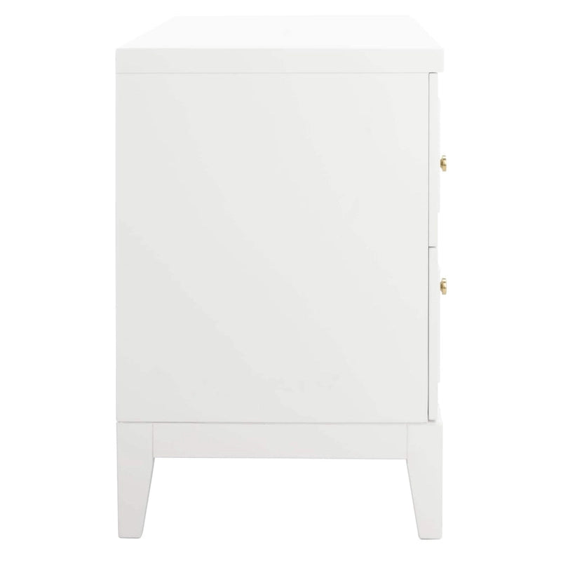 SAFAVIEH Zoey White/Gold 2-Drawer Nightstand