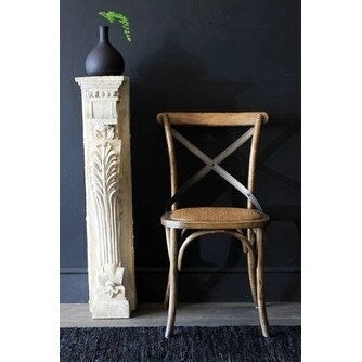 Set of 2 Wood Antique Farmhouse Cross Back Dining Chairs Rattan With X Back Dark Bedroom Restaurants Hotel