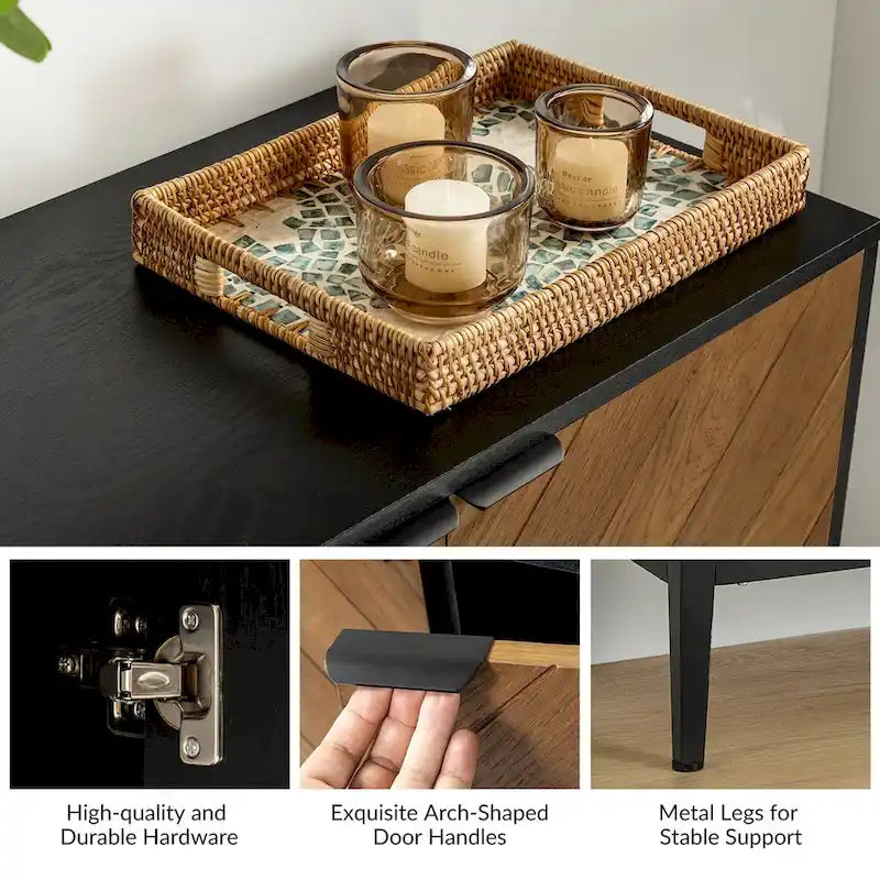 Jakob Modern 2 Doors Storage Cabinet Set with Adjustable Shelf By HOLALA HOME