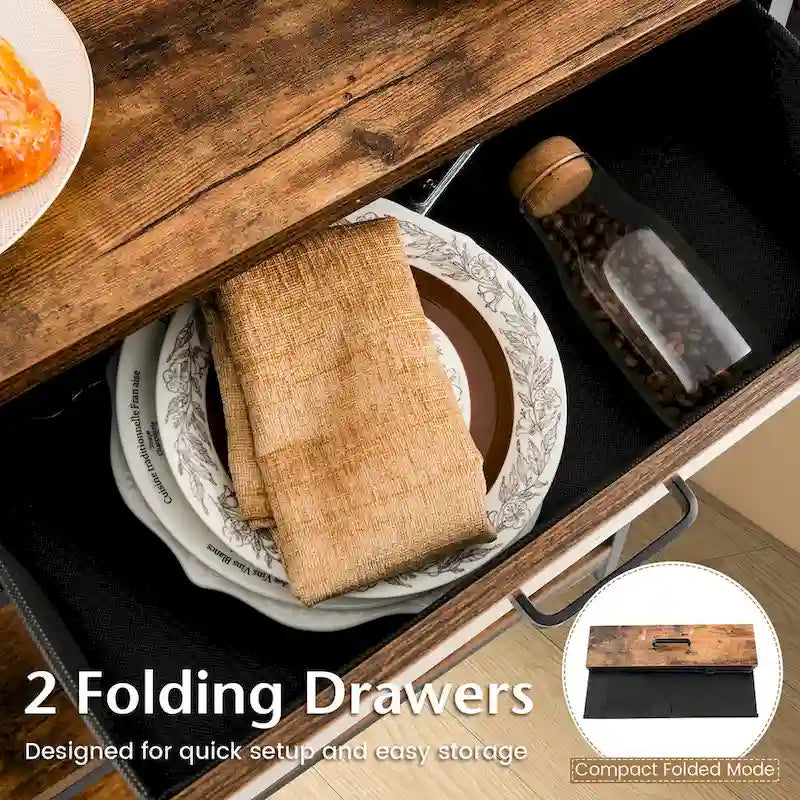 Costway Console Entryway Table Sofa Side Table with Folding Fabric