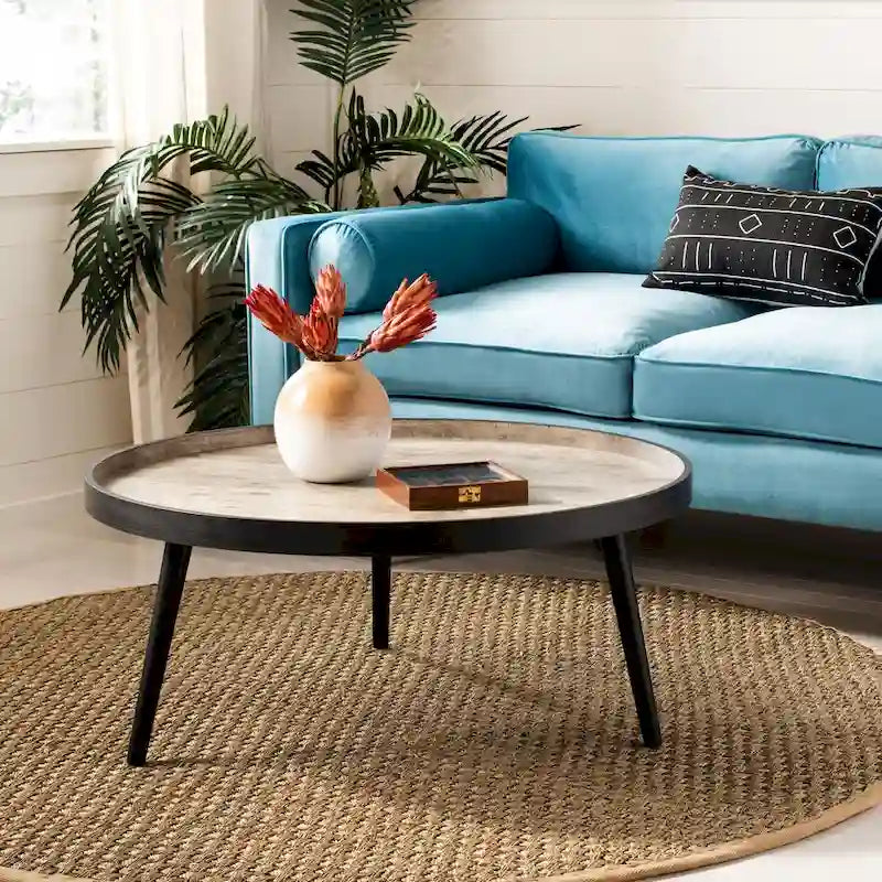 SAFAVIEH Arline Round Tray Top Coffee Table - 35.4 x 35.4 x 15 - 35Wx35Dx15H