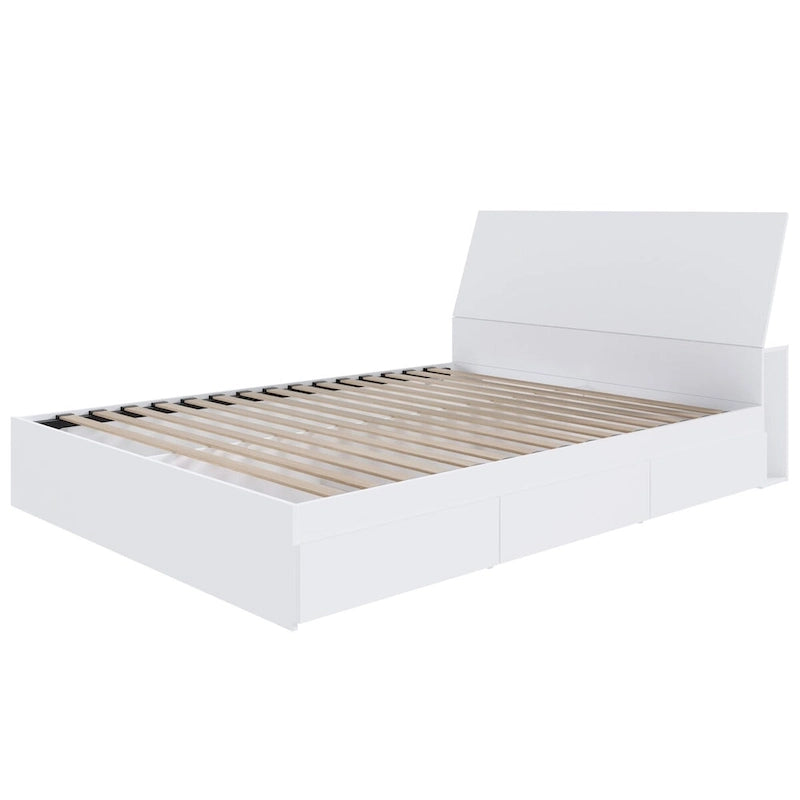 Nexera Paris Storage Bed with Headboard, White