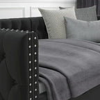 Twin Size Daybed with Drawers Upholstered Tufted Sofa Bed