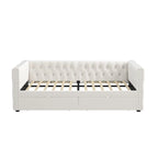 Twin Size Daybed with Drawers Upholstered Tufted Sofa Bed