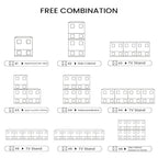 Mid Century Decorative Combinable multifunctional wooden cabinets, 1~4 Pieces