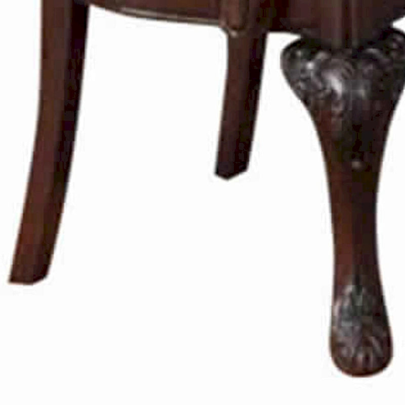 Traditional Rubber Wood Royal Arm Chair Set of 2 Brown