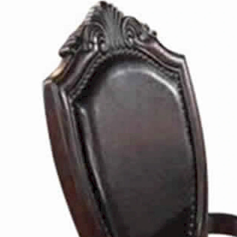 Traditional Rubber Wood Royal Arm Chair Set of 2 Brown