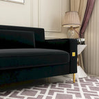 Modern Tufted Velvet Loveseat Upholstered Sofa with Removable Cushions and Pillows - 85.63 in.D x 30.31 in.W x 30.51 in.H