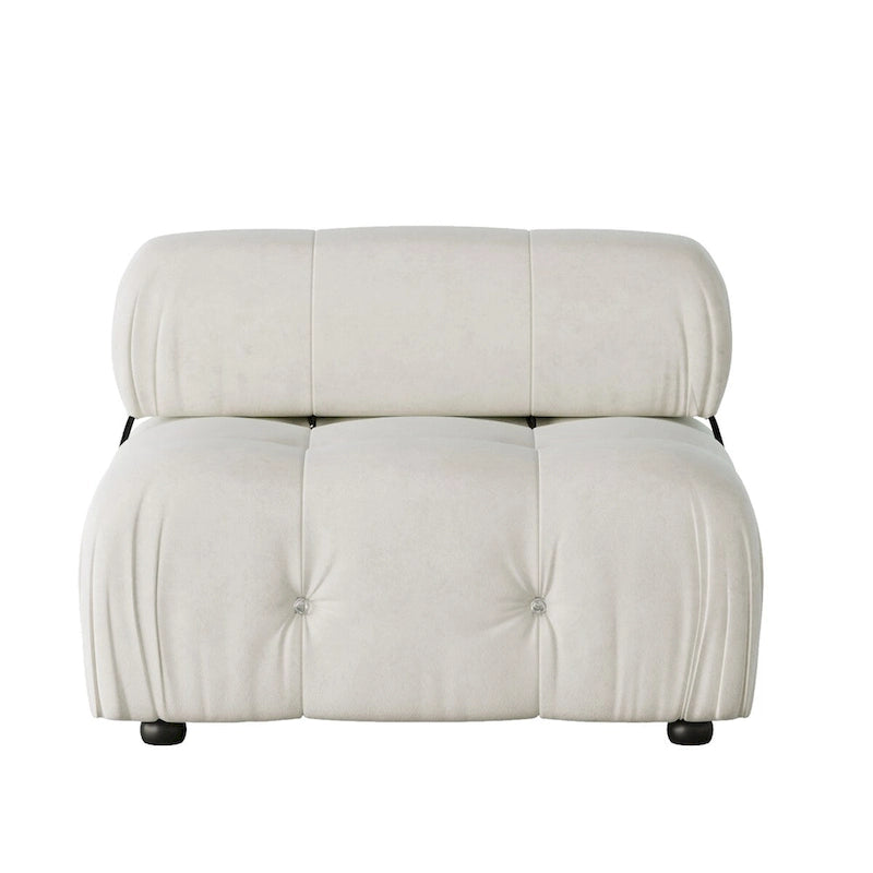 8-piece U-Shape Velvet Fabric Modular Sectional Sofa--138.6