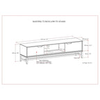 WYNDENHALL Devlin SOLID HARDWOOD 72 inch Wide Modern Industrial TV Media Stand in Walnut Brown For TVs up to 80 inches