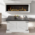 Roomfitters Farmhouse Coffee Table with Lift Top Square, Wood Center Table, Square Wood Center Table with Hidden Storage