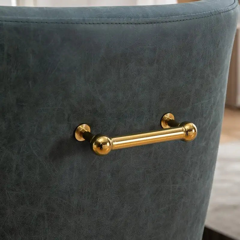 SEYNAR Modern Glam PU Leather Dining Chair or Vanity Chair Set of 6 with Rear Handle