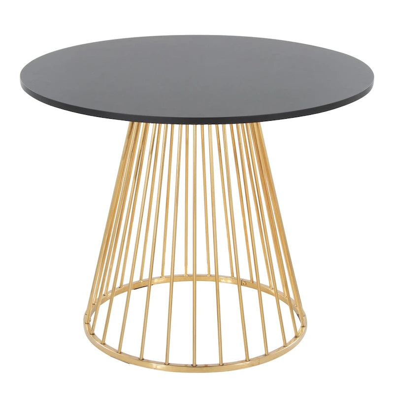 Silver Orchid Canary Pugo Round Dining Table with Pedestal Base