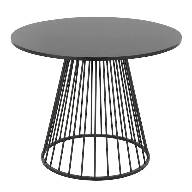 Silver Orchid Canary Pugo Round Dining Table with Pedestal Base