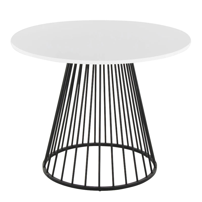 Silver Orchid Canary Pugo Round Dining Table with Pedestal Base