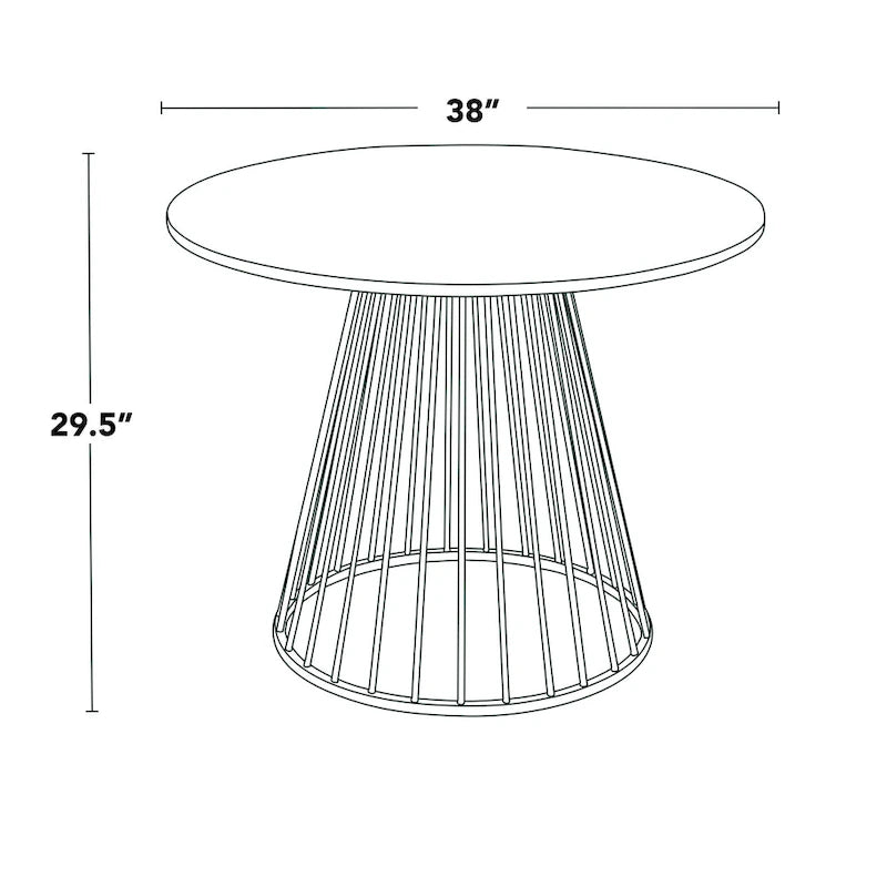 Silver Orchid Canary Pugo Round Dining Table with Pedestal Base
