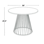 Silver Orchid Canary Pugo Round Dining Table with Pedestal Base