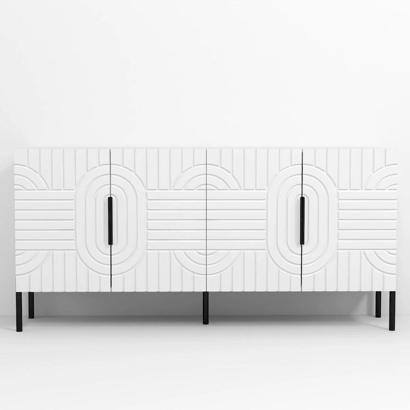 Chic Elegance 63 White European-Style Accent Buffet Sideboard Cabinet - 63 in Width