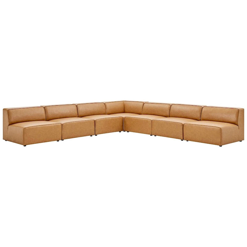 Mingle Vegan Leather 7-Piece Sectional Sofa