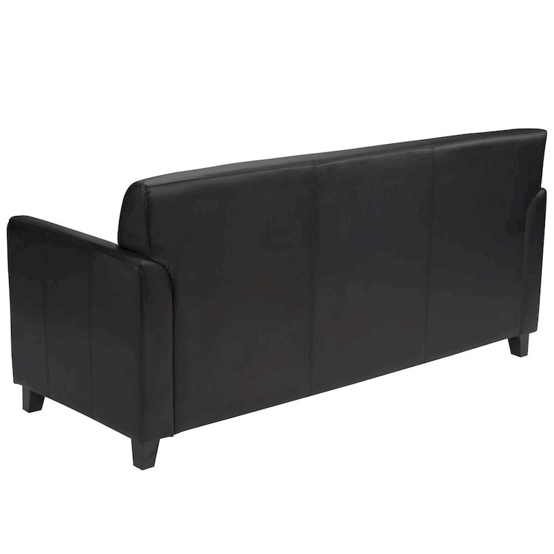 Benville Modern Black Leather Sofa