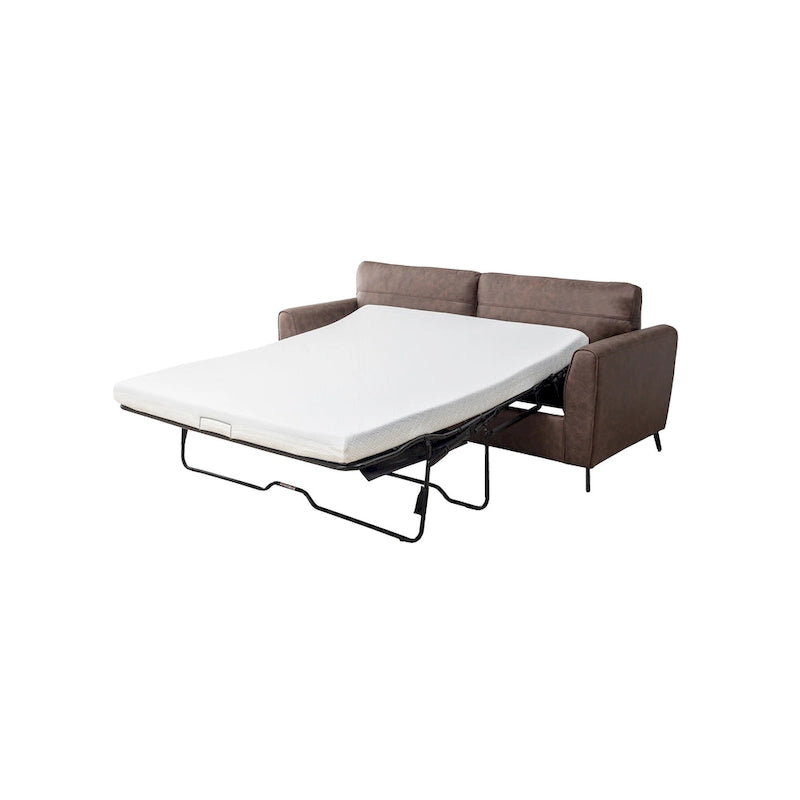 Luna Modern Faux Leather Sleeper Sofa with Memory Foam Mattress