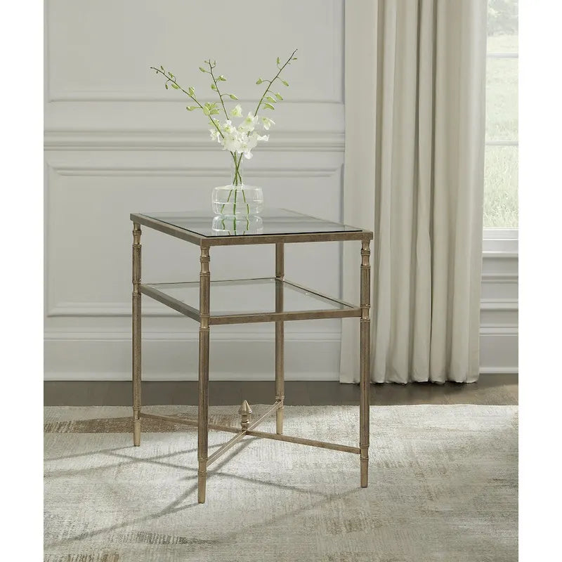 Signature Design by Ashley Cloverty Gold End Table - 25.75 W x 18 D x 26 H
