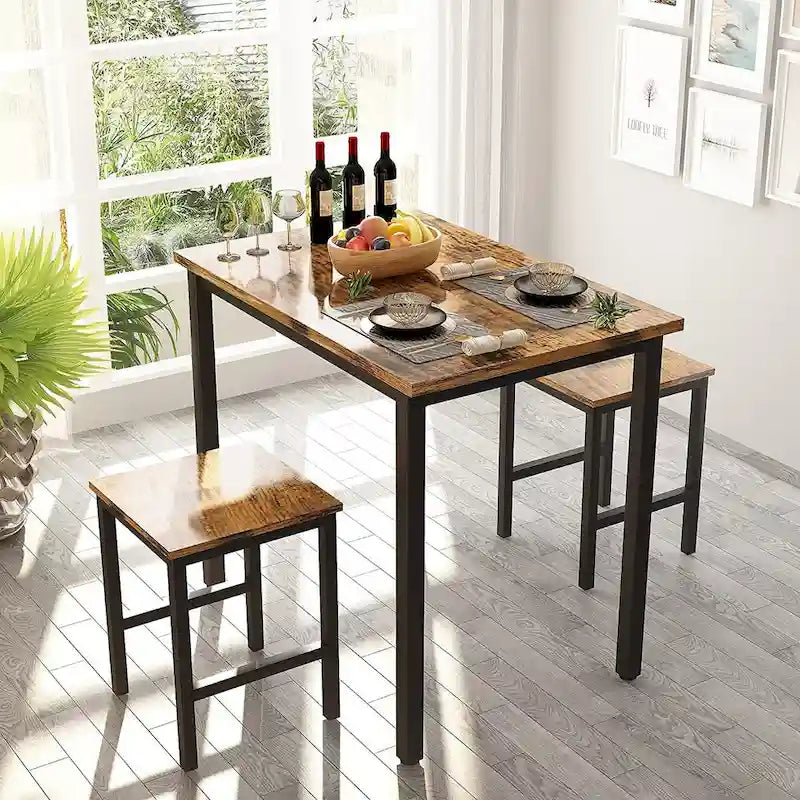 Small Dining Table Set for 2, Home Kitchen Furniture Perfect Choice, Compact and Durable, Easy Assembly