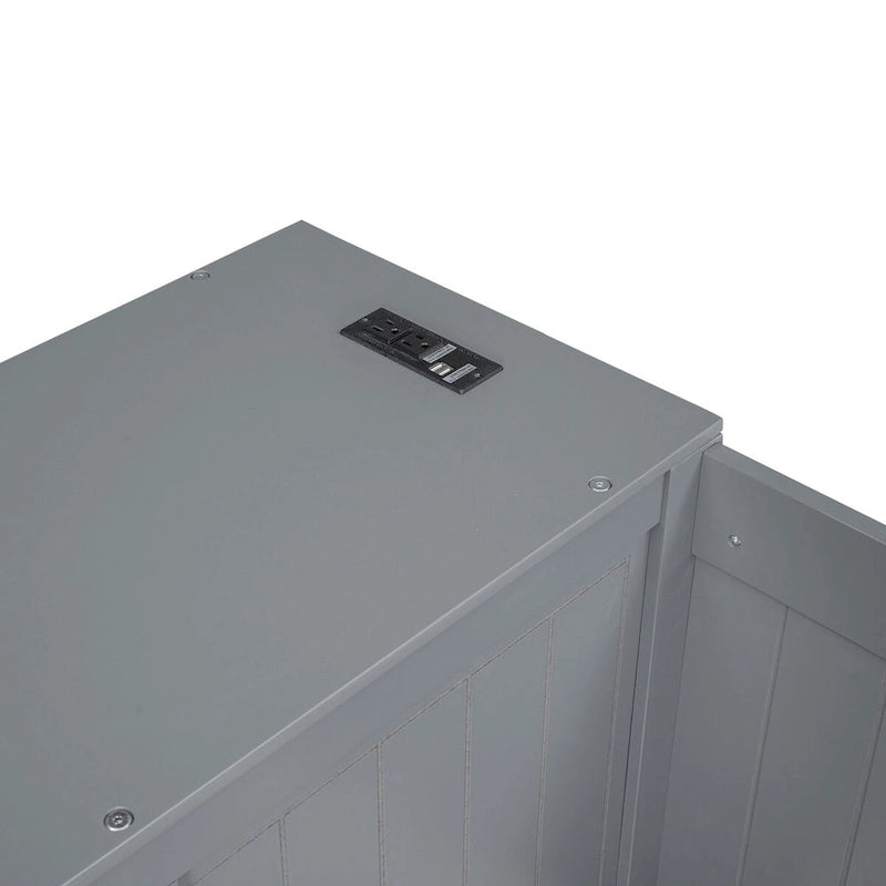 Twin Size Daybed with Trundle, Storage Arms, Charging Station, Wood Frame Sofa Bed, for Living Room Bedroom Guest Room