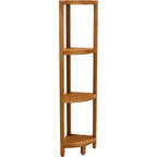 The Original Kai Three-Tier Corner Teak Bath Shelf