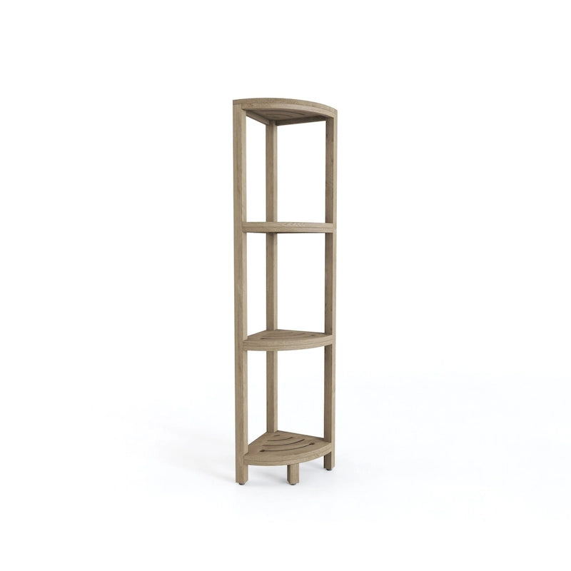 The Original Kai Three-Tier Corner Teak Bath Shelf