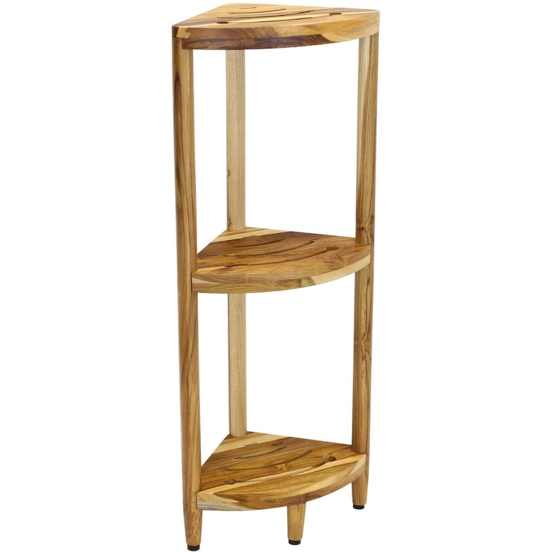 The Original Kai Three-Tier Corner Teak Bath Shelf