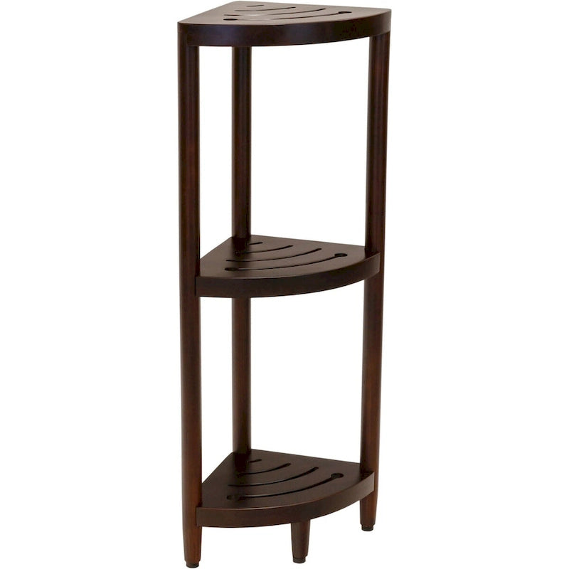 The Original Kai Three-Tier Corner Teak Bath Shelf