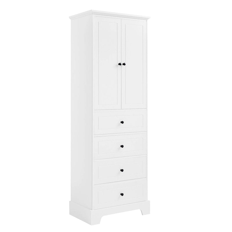 23.6 in. W x 15.7 in. D x 68.1 in. H Linen Cabinet with 2 Doors and 4 Drawers